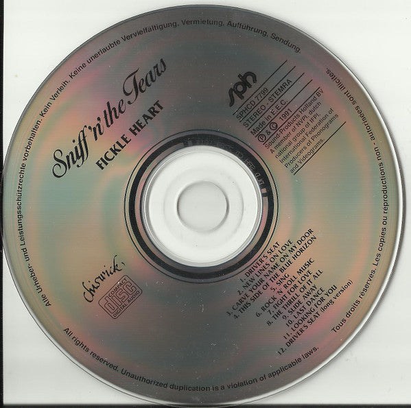 Sniff 'n' the Tears : Fickle Heart (CD, Album, RE)