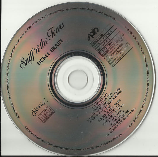 Sniff 'n' the Tears : Fickle Heart (CD, Album, RE)