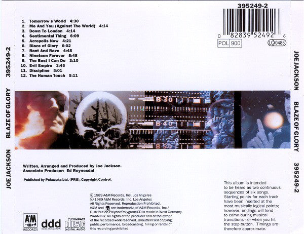 Joe Jackson : Blaze Of Glory (CD, Album)