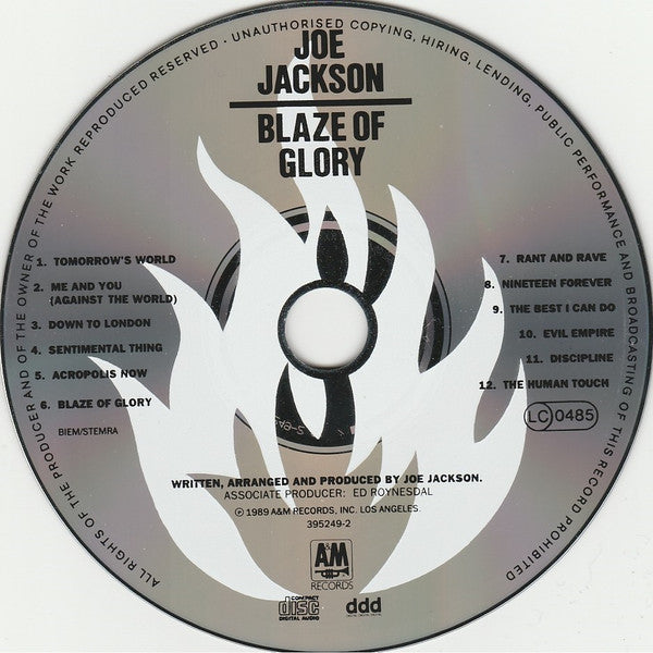 Joe Jackson : Blaze Of Glory (CD, Album)