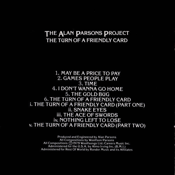 The Alan Parsons Project : The Turn Of A Friendly Card (CD, Album, RE, RP)