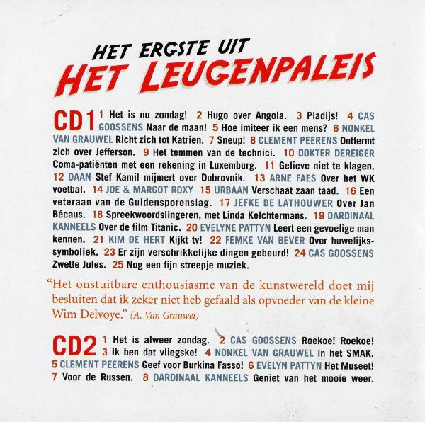 Bart Peeters & Hugo Matthysen : Het Ergste Uit Het Leugenpaleis (3xCD, Comp)