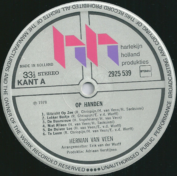 Herman van Veen : Op Handen (LP, Album)