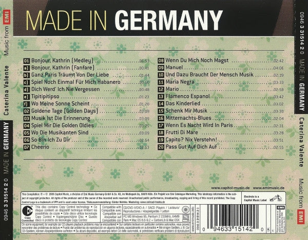 Caterina Valente : Made In Germany (CD, Comp, Copy Prot., RM)