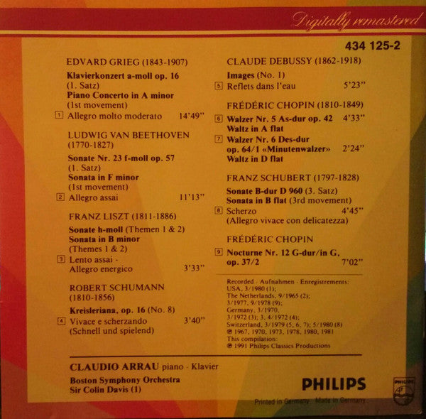 Claudio Arrau : Claudio Arrau Collection (Höhepunkte • Highlights) (CD, Comp, RM, Smplr)