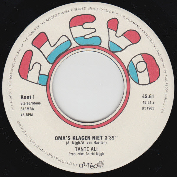 Tante Ali : Oma's Klagen Niet (7", Single)