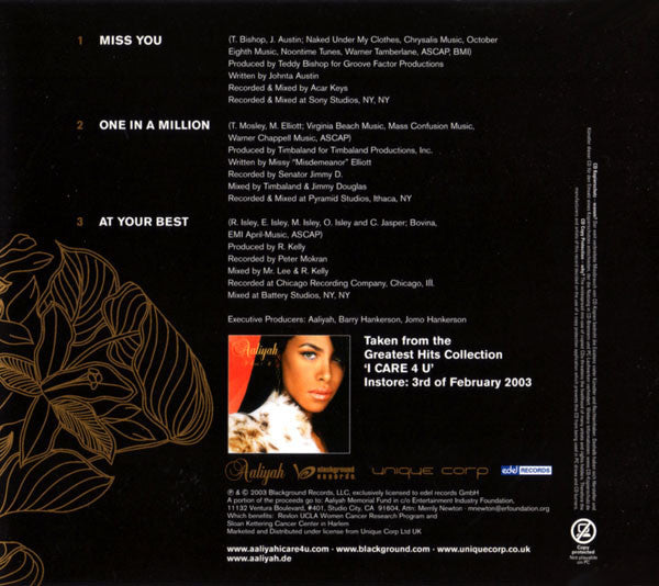 Aaliyah : Miss You (CD, Maxi, Copy Prot.)
