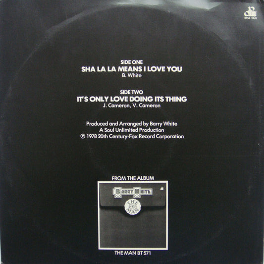 Barry White : Sha La La Means I Love You /  	It's Only Love Doing Its Thing (12", Ltd, Whi)