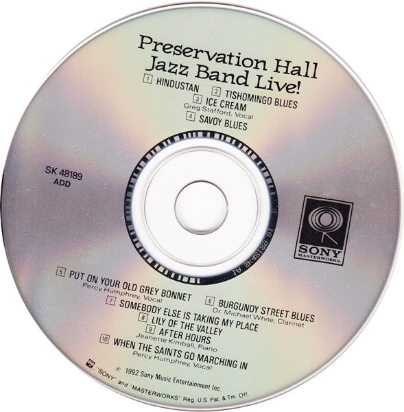Preservation Hall Jazz Band : Preservation Hall Jazz Band Live! (CD)