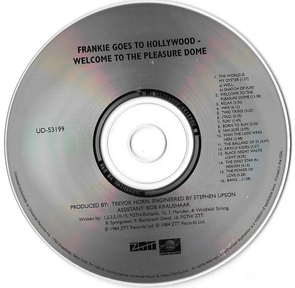 Frankie Goes To Hollywood : Welcome To The Pleasuredome (CD, Album, RE)