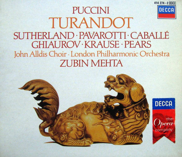 Giacomo Puccini  - Joan Sutherland, Luciano Pavarotti, Montserrat Caballé, Nicolai Ghiaurov, Tom Krause, Peter Pears, John Alldis Choir, London Philharmonic Orchestra, Zubin Mehta : Turandot (2xCD, Album, Box)
