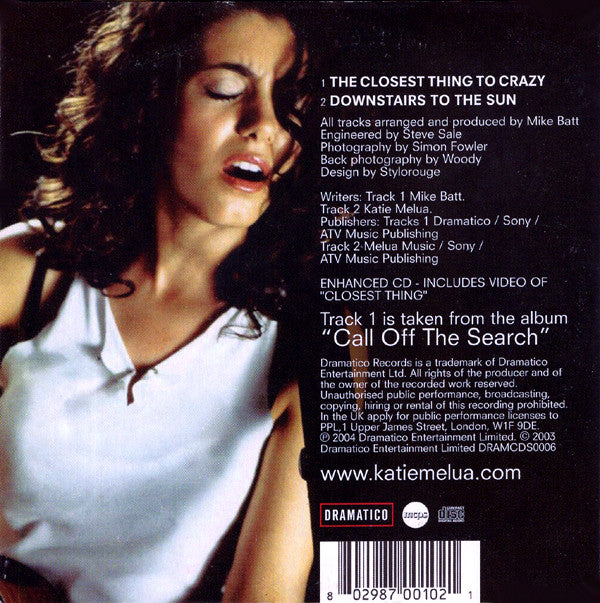Katie Melua : The Closest Thing To Crazy (CD, Single, Enh, Car)