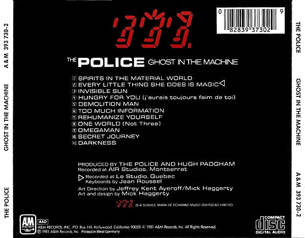 The Police : Ghost In The Machine (CD, Album, RE, PDO)