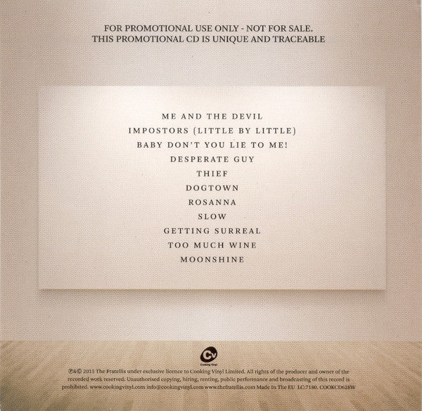 The Fratellis : Eyes Wide, Tongue Tide (CD, Album, Promo)