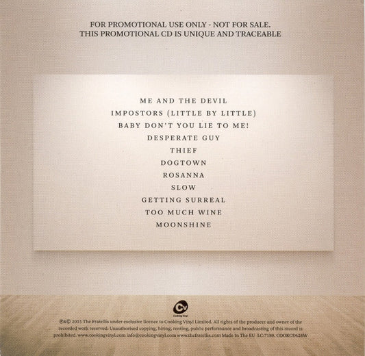 The Fratellis : Eyes Wide, Tongue Tide (CD, Album, Promo)