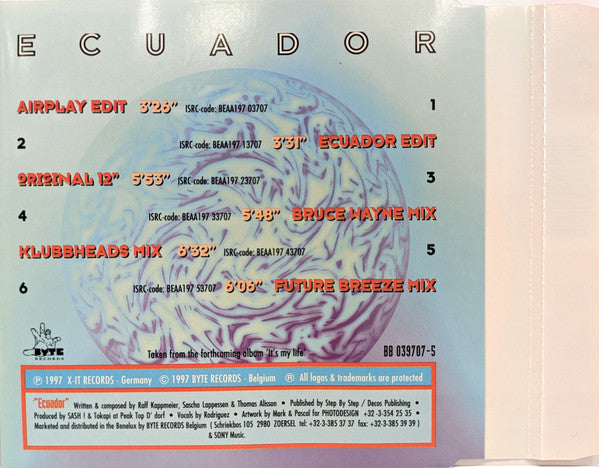 Sash! Featuring Rodriguez : Ecuador (CD, Maxi)