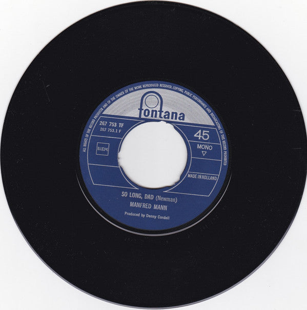 Manfred Mann : So Long Dad (7", Single, Mono)