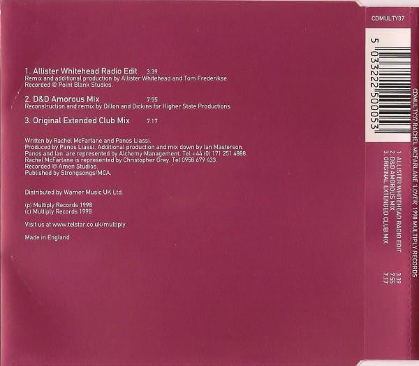 Rachel McFarlane : Lover (CD, Single)