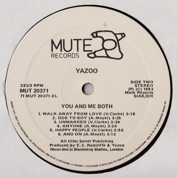 Yazoo : You And Me Both (LP, Album)