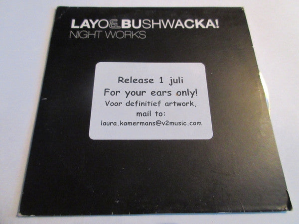 Layo & Bushwacka! : Night Works (CD, Album, Promo)