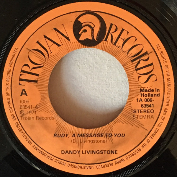 Dandy Livingstone : Rudy, A Message To You (7", Single)