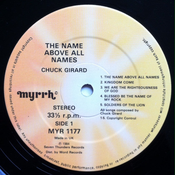 Chuck Girard : The Name Above All Names (LP, Album)