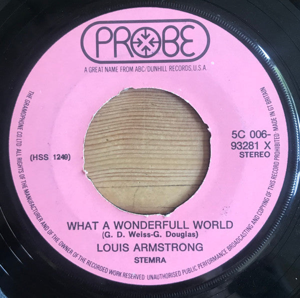 Louis Armstrong : What A Wonderful World / Cabaret (7", Single)