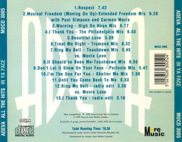 Adeva : All The Hits - In Ya Face (CD, Comp)