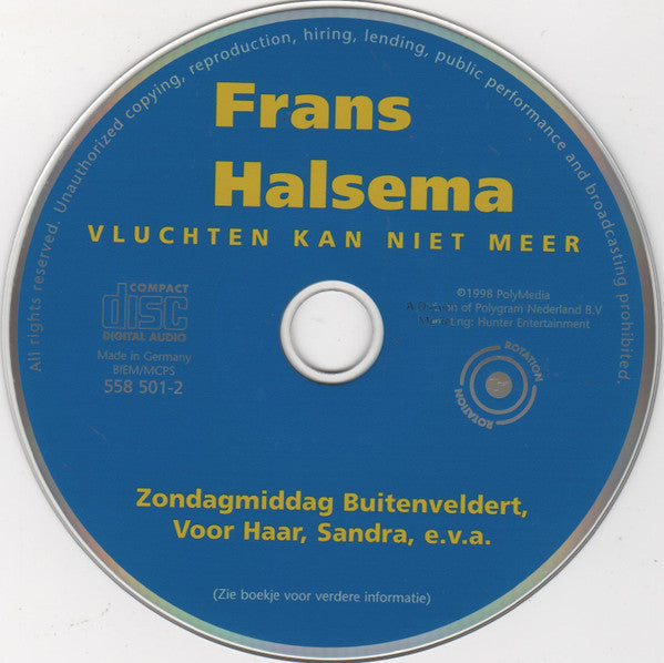 Frans Halsema : Vluchten Kan Niet Meer (CD, Comp)