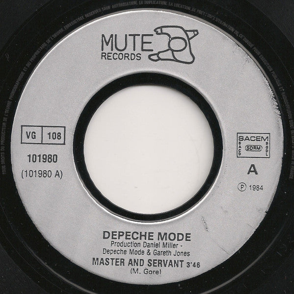 Depeche Mode : Master And Servant (7", Single, Sil)