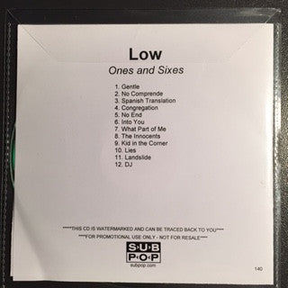 Low : Ones And Sixes (CDr, Album, Promo)