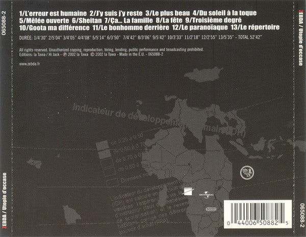 Zebda : Utopie D'Occase (CD, Album)