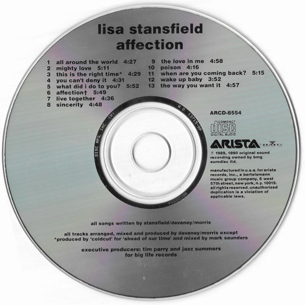 Lisa Stansfield : Affection (CD, Album, RE, Hun)