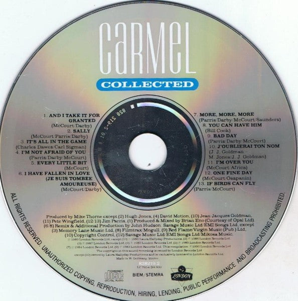 Carmel (2) : Collected (CD, Comp)