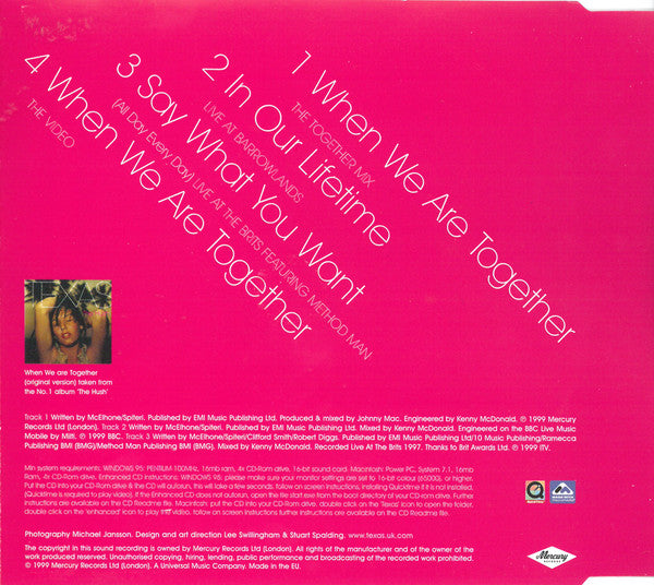 Texas : When We Are Together (CD, Single, Enh, CD1)
