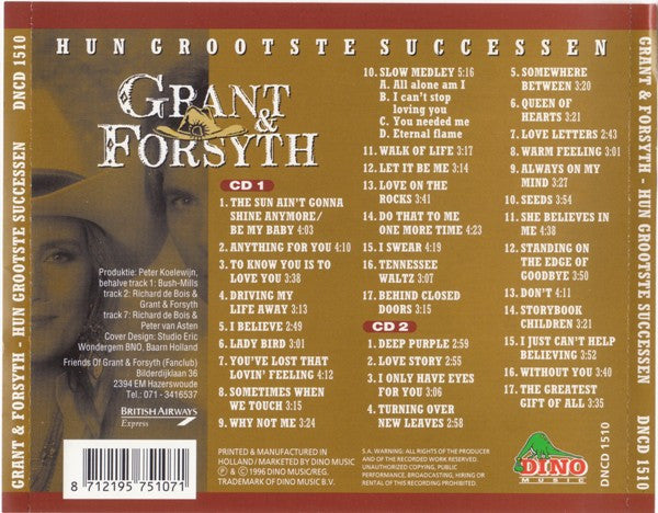 Grant & Forsyth : Hun Grootste Successen (2xCD, Comp)
