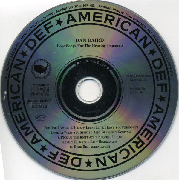 Dan Baird : Love Songs For The Hearing Impaired (CD, Album)