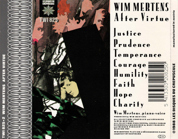 Wim Mertens : After Virtue (CD, Album, RP)
