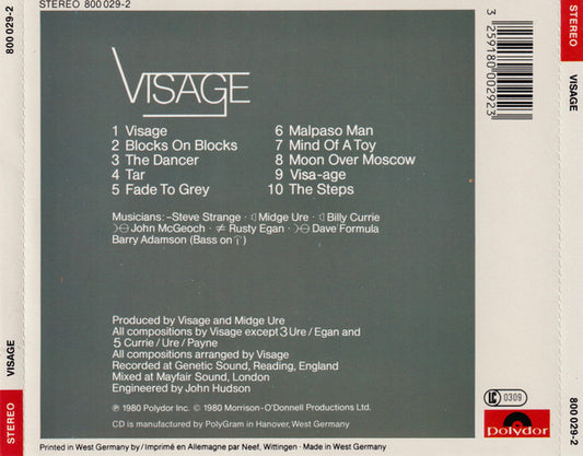 Visage : Visage (CD, Album, RE, Red)