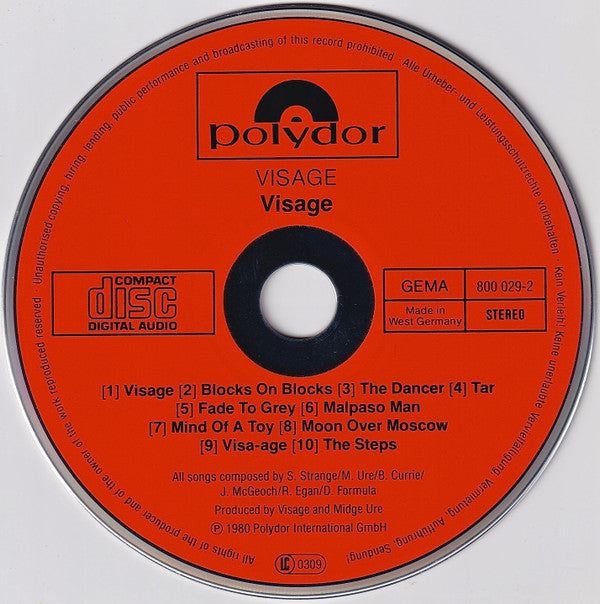 Visage : Visage (CD, Album, RE, Red)