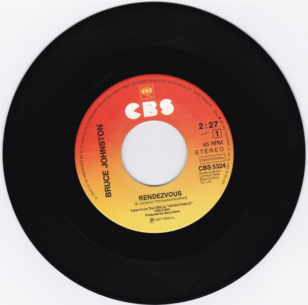 Bruce Johnston : (Meet You On A) Rendezvous (7", Single)