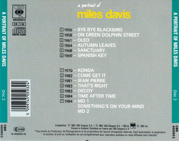 Miles Davis : A Portrait Of Miles Davis (2xCD, Comp)