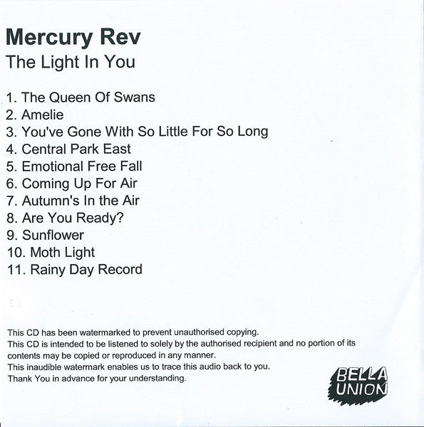 Mercury Rev : The Light In You (CDr, Album, Num, Promo, Wat)