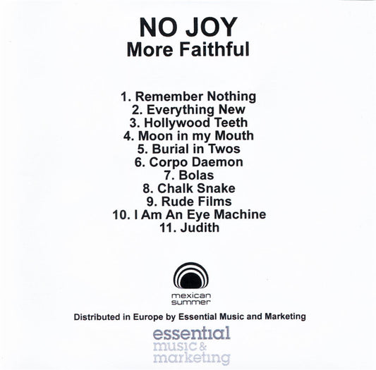 No Joy : More Faithful (CDr, Album, Promo)