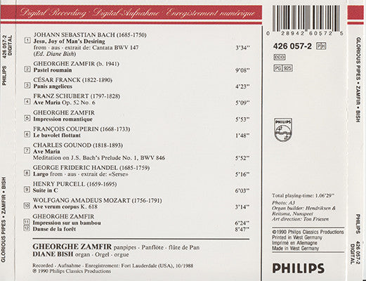 Gheorghe Zamfir, Diane Bish : Glorious Pipes (CD)