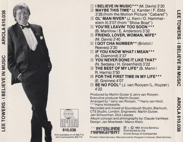 Lee Towers : I Believe In Music (CD, Album)