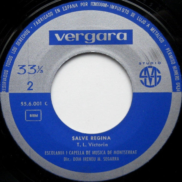 Escolanía De Montserrat : Virolai / Salve  (7", Single)