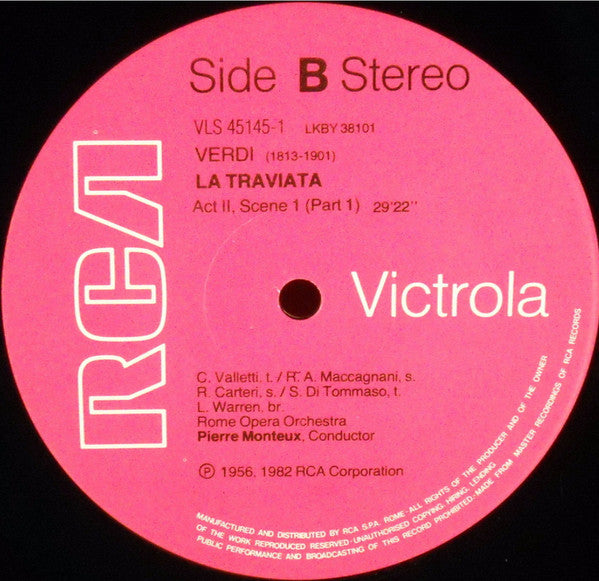 Giuseppe Verdi, Pierre Monteux : La Traviata (2xLP, Album, Hal)