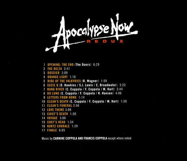 Carmine Coppola And Francis Ford Coppola : Apocalypse Now Redux (Original Motion Picture Soundtrack) (CD, Album)