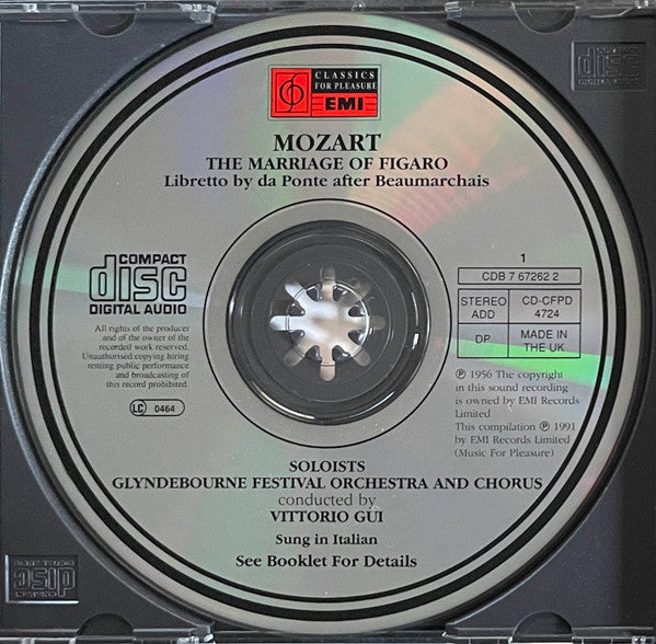Wolfgang Amadeus Mozart - Sena Jurinac • Graziella Sciutti • Risë Stevens • Monica Sinclair • Hugues Cuénod • Sesto Bruscantini • Franco Calabrese • Ian Wallace (3), Glyndebourne Festival Orchestra & Glyndebourne Festival Chorus, Vittorio Gui : The Marriage Of Figaro (2xCD, Album)